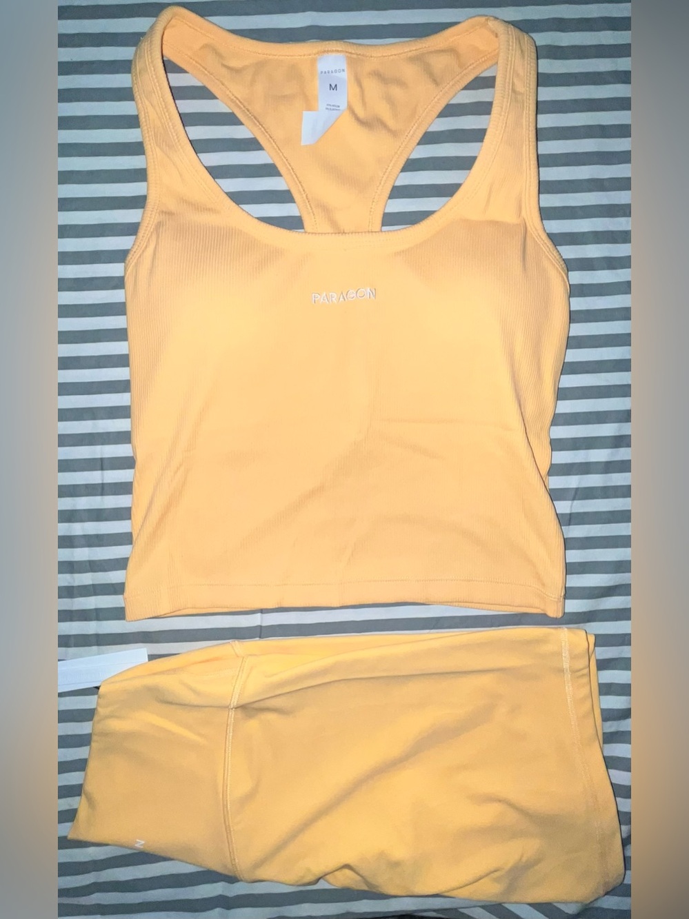 Paragon RecStretch SculptSeam Plus Shorts + EasyRib Go-to Tank Top Nectar Sz M